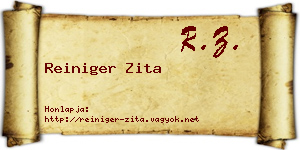Reiniger Zita névjegykártya